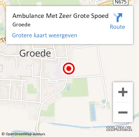 Locatie op kaart van de 112 melding: Ambulance Met Zeer Grote Spoed Naar Groede op 7 augustus 2024 15:27