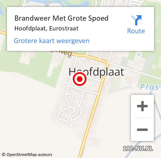 Locatie op kaart van de 112 melding: Brandweer Met Grote Spoed Naar Hoofdplaat, Eurostraat op 7 augustus 2024 15:58