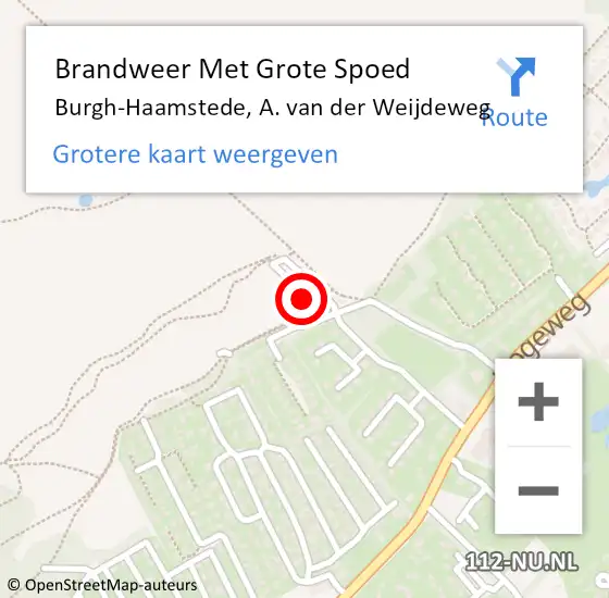 Locatie op kaart van de 112 melding: Brandweer Met Grote Spoed Naar Burgh-Haamstede, A. van der Weijdeweg op 7 augustus 2024 16:01