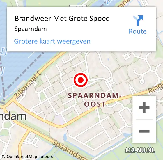 Locatie op kaart van de 112 melding: Brandweer Met Grote Spoed Naar Spaarndam op 7 augustus 2024 16:13