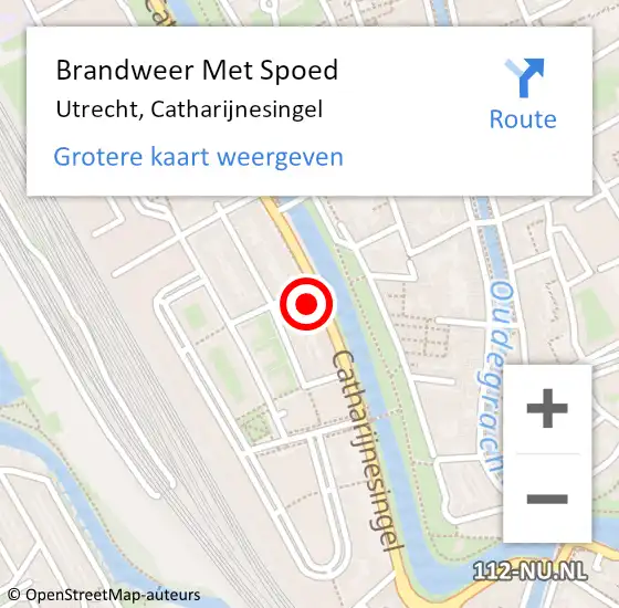 Locatie op kaart van de 112 melding: Brandweer Met Spoed Naar Utrecht, Catharijnesingel op 7 augustus 2024 16:16