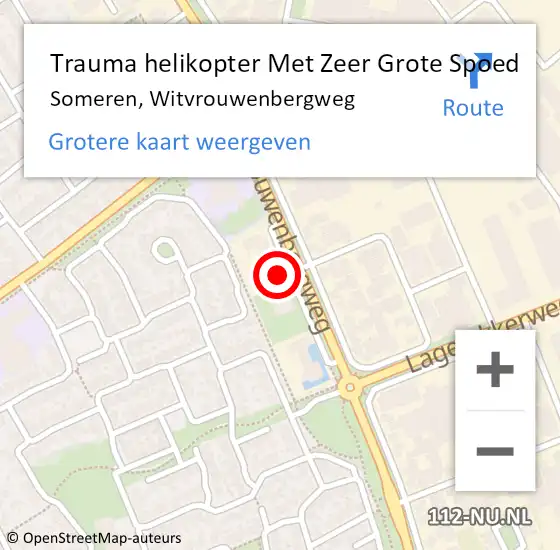 Locatie op kaart van de 112 melding: Trauma helikopter Met Zeer Grote Spoed Naar Someren, Witvrouwenbergweg op 7 augustus 2024 16:34