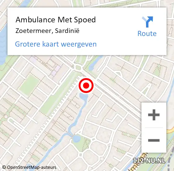 Locatie op kaart van de 112 melding: Ambulance Met Spoed Naar Zoetermeer, Sardinië op 7 augustus 2024 16:44