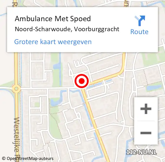 Locatie op kaart van de 112 melding: Ambulance Met Spoed Naar Noord-Scharwoude, Voorburggracht op 7 augustus 2024 17:54