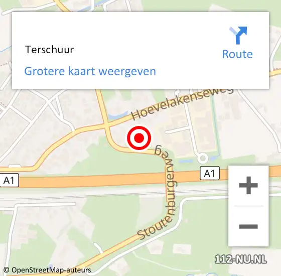 Locatie op kaart van de 112 melding:  Terschuur op 7 augustus 2024 18:04