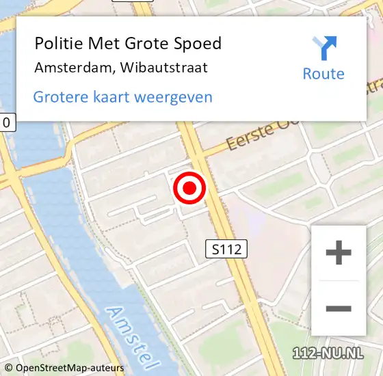 Locatie op kaart van de 112 melding: Politie Met Grote Spoed Naar Amsterdam, Wibautstraat op 7 augustus 2024 18:44