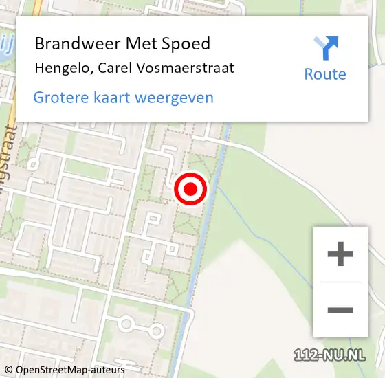 Locatie op kaart van de 112 melding: Brandweer Met Spoed Naar Hengelo, Carel Vosmaerstraat op 7 augustus 2024 19:13