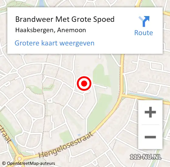 Locatie op kaart van de 112 melding: Brandweer Met Grote Spoed Naar Haaksbergen, Anemoon op 7 augustus 2024 19:24