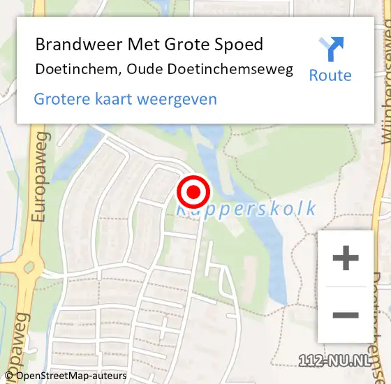 Locatie op kaart van de 112 melding: Brandweer Met Grote Spoed Naar Doetinchem, Oude Doetinchemseweg op 7 augustus 2024 19:42