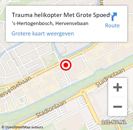 Locatie op kaart van de 112 melding: Trauma helikopter Met Grote Spoed Naar 's-Hertogenbosch, Hervensebaan op 7 augustus 2024 19:58