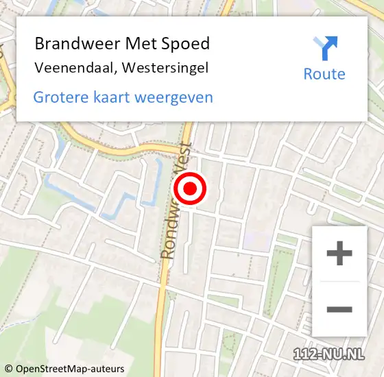 Locatie op kaart van de 112 melding: Brandweer Met Spoed Naar Veenendaal, Westersingel op 7 augustus 2024 21:27