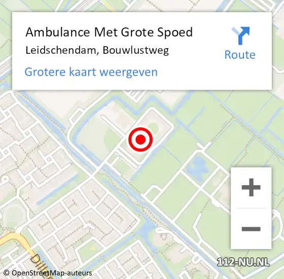 Locatie op kaart van de 112 melding: Ambulance Met Grote Spoed Naar Leidschendam, Bouwlustweg op 7 augustus 2024 21:56