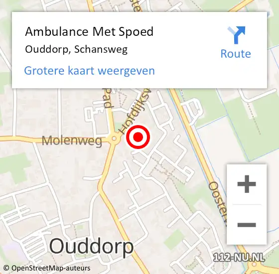 Locatie op kaart van de 112 melding: Ambulance Met Spoed Naar Ouddorp, Schansweg op 7 augustus 2024 22:07