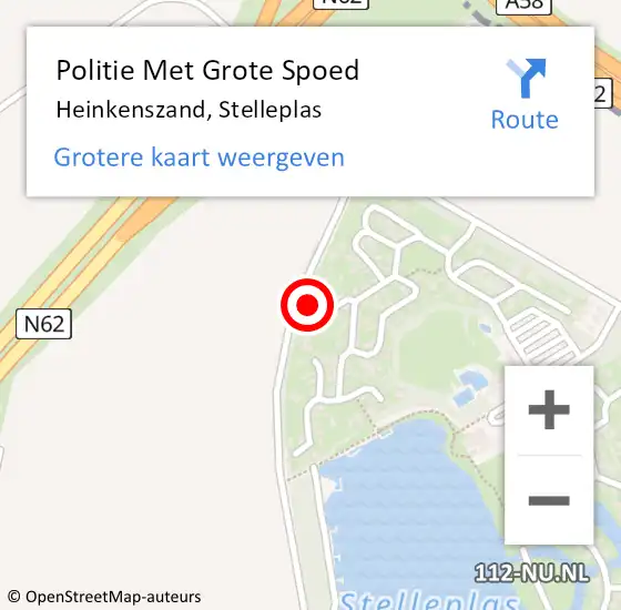 Locatie op kaart van de 112 melding: Politie Met Grote Spoed Naar Heinkenszand, Stelleplas op 7 augustus 2024 23:05