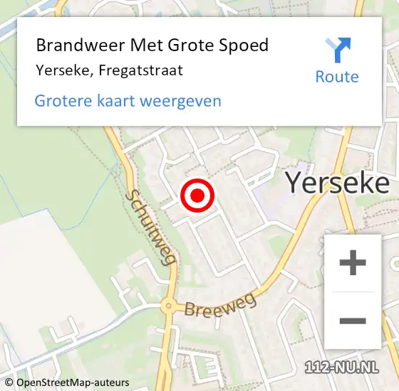 Locatie op kaart van de 112 melding: Brandweer Met Grote Spoed Naar Yerseke, Fregatstraat op 7 augustus 2024 23:23