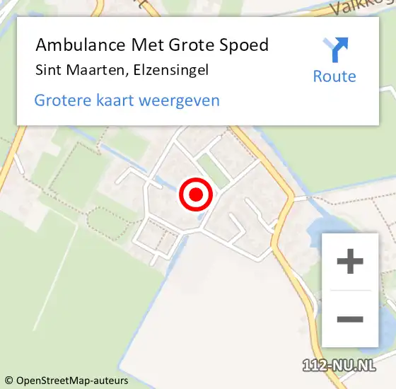 Locatie op kaart van de 112 melding: Ambulance Met Grote Spoed Naar Sint Maarten, Elzensingel op 8 augustus 2024 00:39