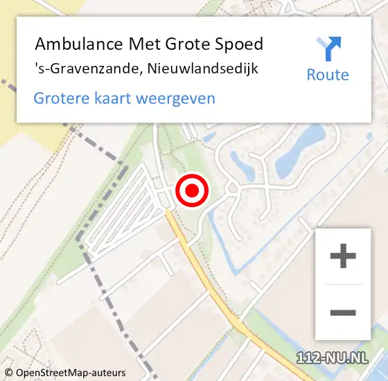 Locatie op kaart van de 112 melding: Ambulance Met Grote Spoed Naar 's-Gravenzande, Nieuwlandsedijk op 8 augustus 2024 02:17