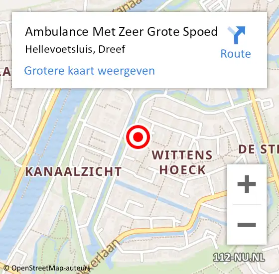 Locatie op kaart van de 112 melding: Ambulance Met Zeer Grote Spoed Naar Hellevoetsluis, Dreef op 8 augustus 2024 02:35