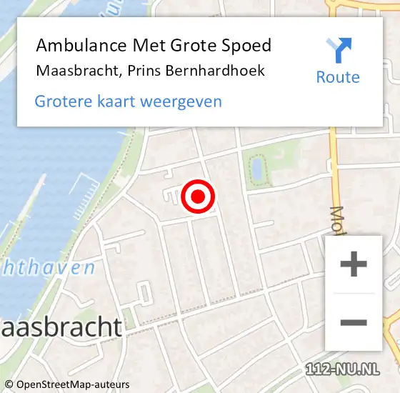 Locatie op kaart van de 112 melding: Ambulance Met Grote Spoed Naar Maasbracht, Prins Bernhardhoek op 8 augustus 2024 03:06