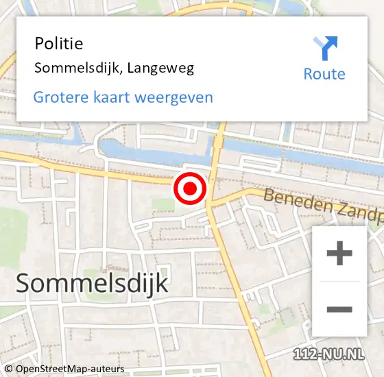 Locatie op kaart van de 112 melding: Politie Sommelsdijk, Langeweg op 8 augustus 2024 06:40