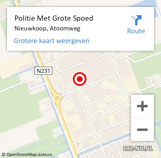 Locatie op kaart van de 112 melding: Politie Met Grote Spoed Naar Nieuwkoop, Atoomweg op 8 augustus 2024 08:54