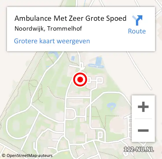 Locatie op kaart van de 112 melding: Ambulance Met Zeer Grote Spoed Naar Noordwijk, Trommelhof op 8 augustus 2024 08:55