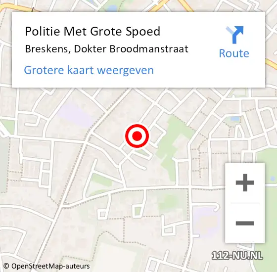 Locatie op kaart van de 112 melding: Politie Met Grote Spoed Naar Breskens, Dokter Broodmanstraat op 8 augustus 2024 10:12