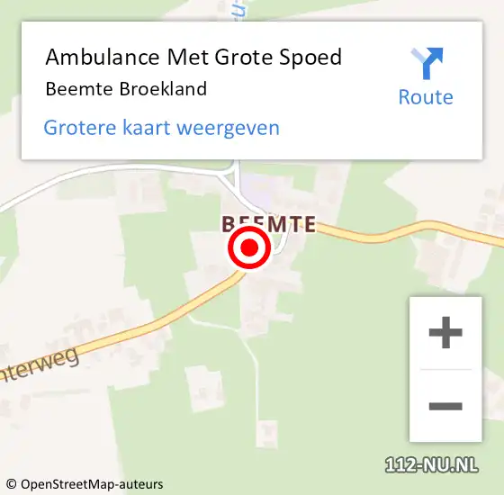 Locatie op kaart van de 112 melding: Ambulance Met Grote Spoed Naar Beemte Broekland op 8 augustus 2024 10:18