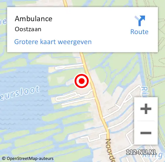 Locatie op kaart van de 112 melding: Ambulance Oostzaan op 8 augustus 2024 10:24