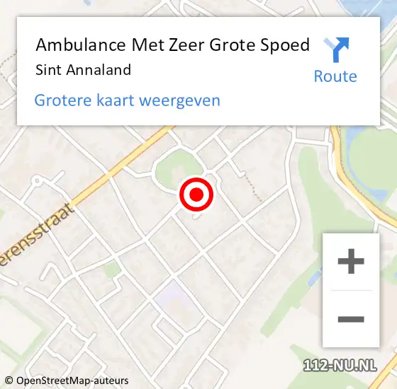 Locatie op kaart van de 112 melding: Ambulance Met Zeer Grote Spoed Naar Sint Annaland op 8 augustus 2024 10:37