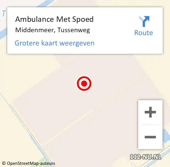 Locatie op kaart van de 112 melding: Ambulance Met Spoed Naar Middenmeer, Tussenweg op 8 augustus 2024 11:40