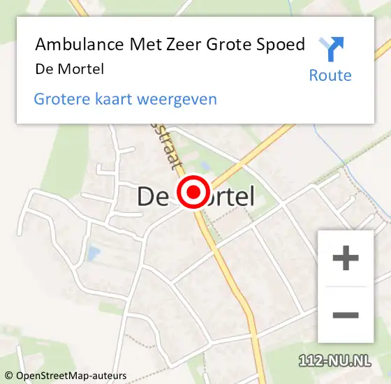 Locatie op kaart van de 112 melding: Ambulance Met Zeer Grote Spoed Naar De Mortel op 8 augustus 2024 12:14