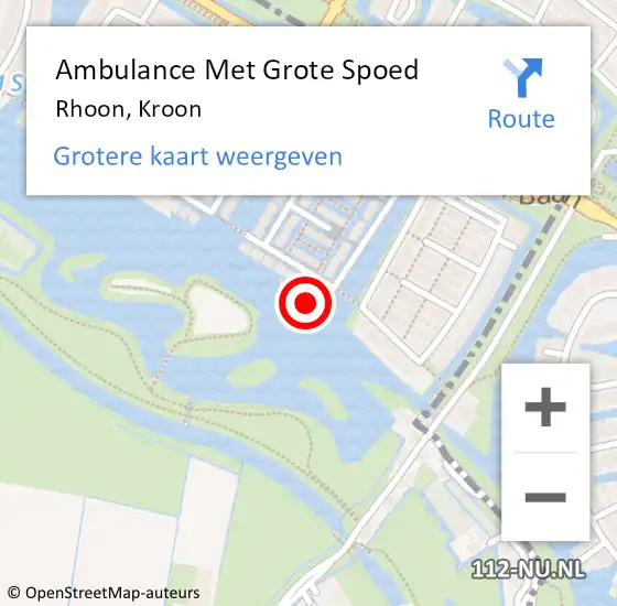 Locatie op kaart van de 112 melding: Ambulance Met Grote Spoed Naar Rhoon, Kroon op 8 augustus 2024 13:14