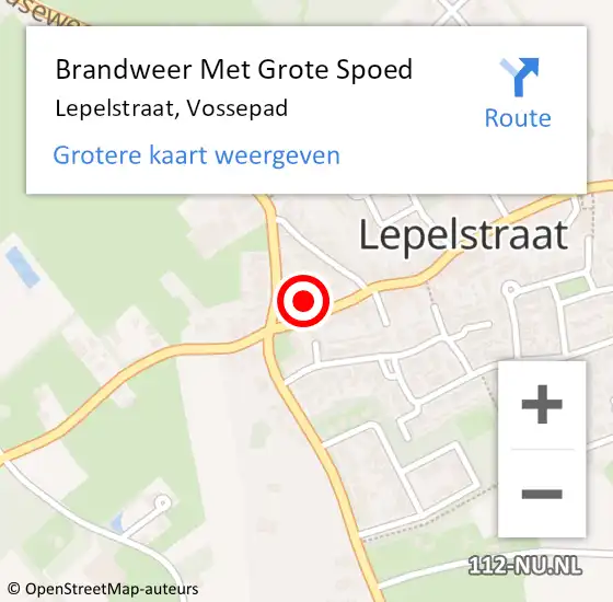 Locatie op kaart van de 112 melding: Brandweer Met Grote Spoed Naar Lepelstraat, Vossepad op 8 augustus 2024 13:24