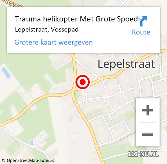 Locatie op kaart van de 112 melding: Trauma helikopter Met Grote Spoed Naar Lepelstraat, Vossepad op 8 augustus 2024 13:29