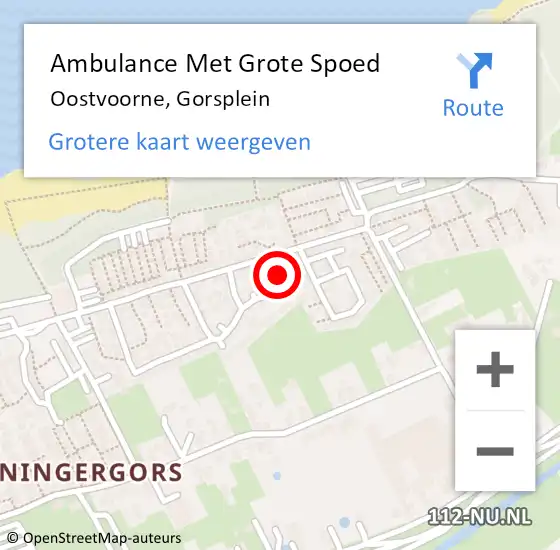 Locatie op kaart van de 112 melding: Ambulance Met Grote Spoed Naar Oostvoorne, Gorsplein op 8 augustus 2024 13:33