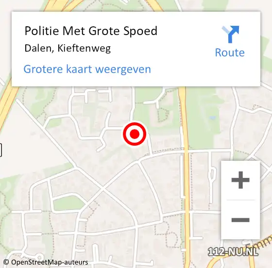 Locatie op kaart van de 112 melding: Politie Met Grote Spoed Naar Dalen, Kieftenweg op 8 augustus 2024 13:49