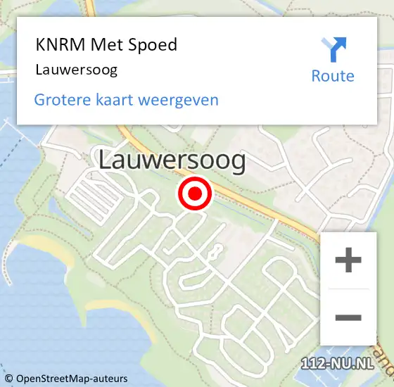 Locatie op kaart van de 112 melding: KNRM Met Spoed Naar Lauwersoog op 8 augustus 2024 14:05