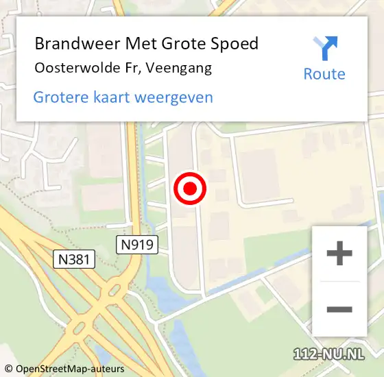 Locatie op kaart van de 112 melding: Brandweer Met Grote Spoed Naar Oosterwolde Fr, Veengang op 15 oktober 2014 17:54