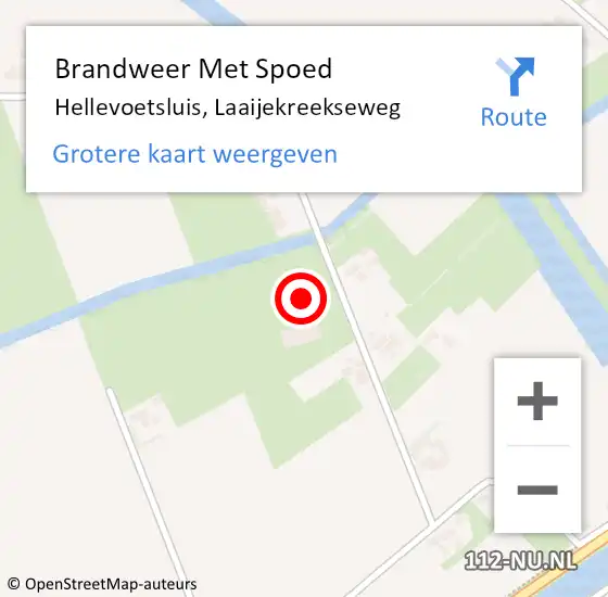 Locatie op kaart van de 112 melding: Brandweer Met Spoed Naar Hellevoetsluis, Laaijekreekseweg op 8 augustus 2024 14:55