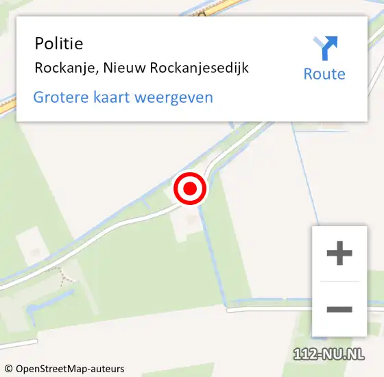 Locatie op kaart van de 112 melding: Politie Rockanje, Nieuw Rockanjesedijk op 8 augustus 2024 15:34