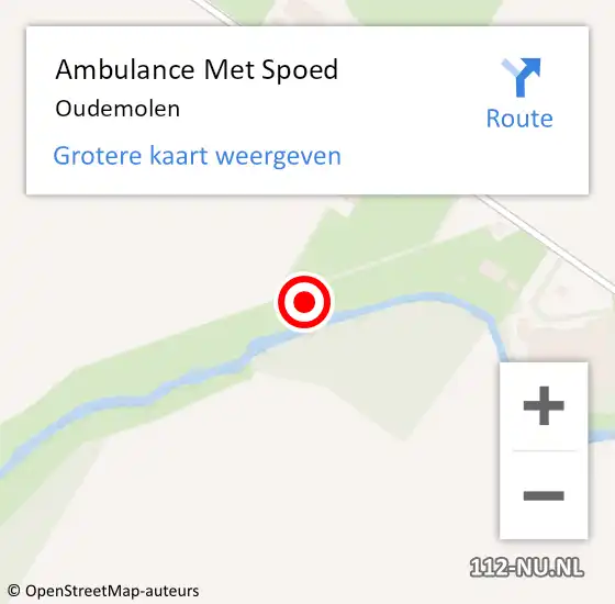 Locatie op kaart van de 112 melding: Ambulance Met Spoed Naar Oudemolen op 8 augustus 2024 16:27