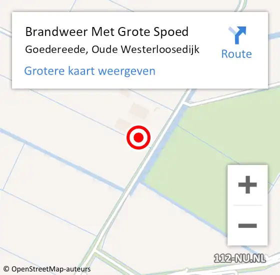 Locatie op kaart van de 112 melding: Brandweer Met Grote Spoed Naar Goedereede, Oude Westerloosedijk op 8 augustus 2024 16:31