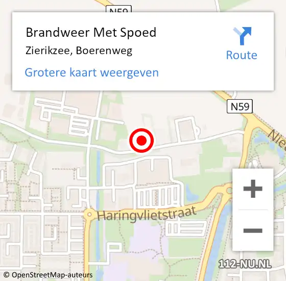 Locatie op kaart van de 112 melding: Brandweer Met Spoed Naar Zierikzee, Boerenweg op 8 augustus 2024 17:03