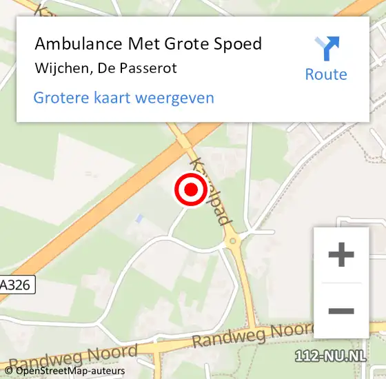 Locatie op kaart van de 112 melding: Ambulance Met Grote Spoed Naar Wijchen, De Passerot op 17 oktober 2013 17:48