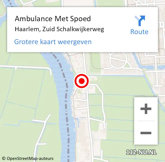 Locatie op kaart van de 112 melding: Ambulance Met Spoed Naar Haarlem, Zuid Schalkwijkerweg op 8 augustus 2024 17:09