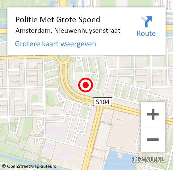 Locatie op kaart van de 112 melding: Politie Met Grote Spoed Naar Amsterdam, Nieuwenhuysenstraat op 8 augustus 2024 17:13