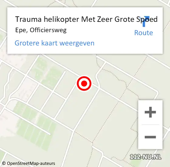 Locatie op kaart van de 112 melding: Trauma helikopter Met Zeer Grote Spoed Naar Epe, Officiersweg op 8 augustus 2024 17:15