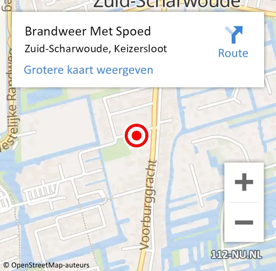 Locatie op kaart van de 112 melding: Brandweer Met Spoed Naar Zuid-Scharwoude, Keizersloot op 8 augustus 2024 18:39