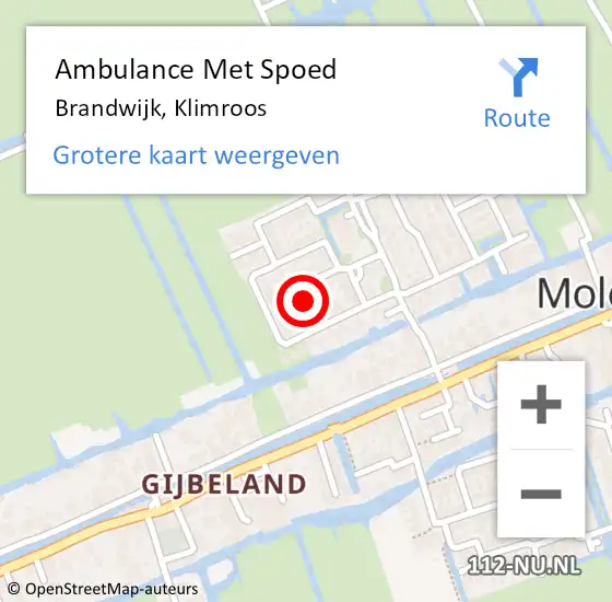 Locatie op kaart van de 112 melding: Ambulance Met Spoed Naar Brandwijk, Klimroos op 8 augustus 2024 18:52